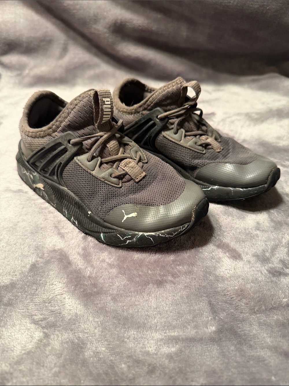 Puma Kids Black Athletic Sneakers with Subtle Gray Accents
